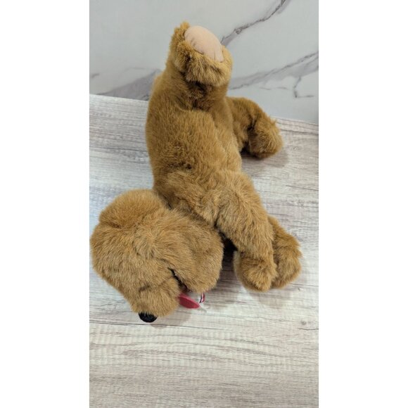 Gund Plush Dog Brown Stuffed Animal Plaid Bow Red Tongue 15”Labrador Retriever - Picture 3 of 8